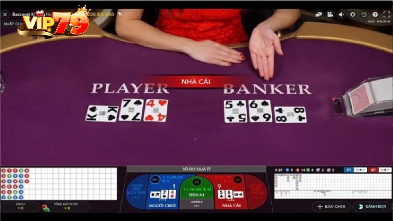 Hướng dẫn đánh Baccarat trên Vip79