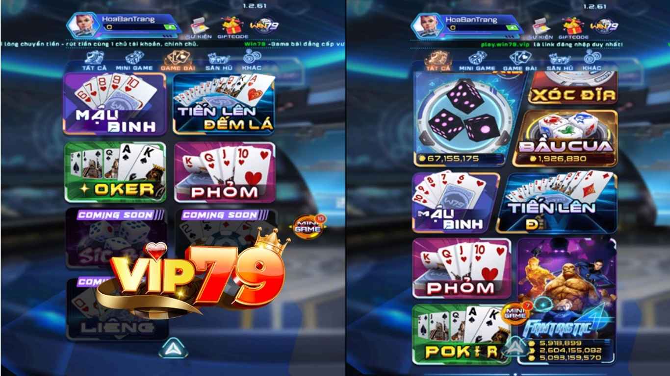 Những ưu điểm của nổi bật của sảnh game bài Vip79 