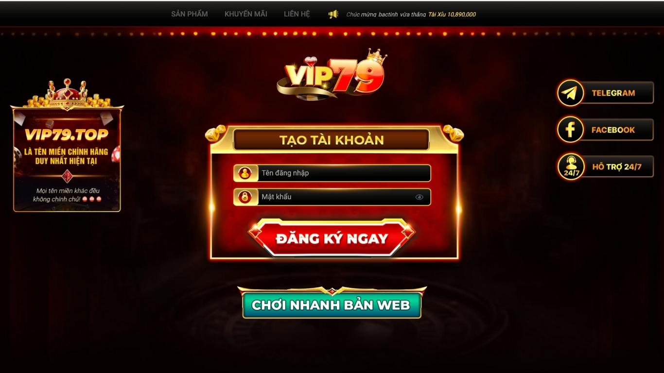 Hướng dẫn đăng ký Vip79 cho tân thủ 