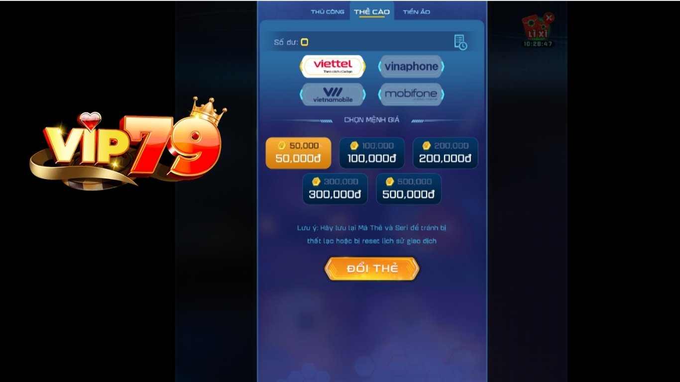 Hướng dẫn rút tiền Vip79 chi tiết, an toàn