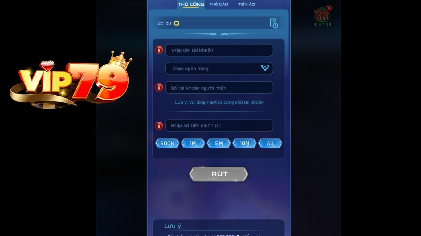 Những câu hỏi thường gặp khi rút tiền Vip79